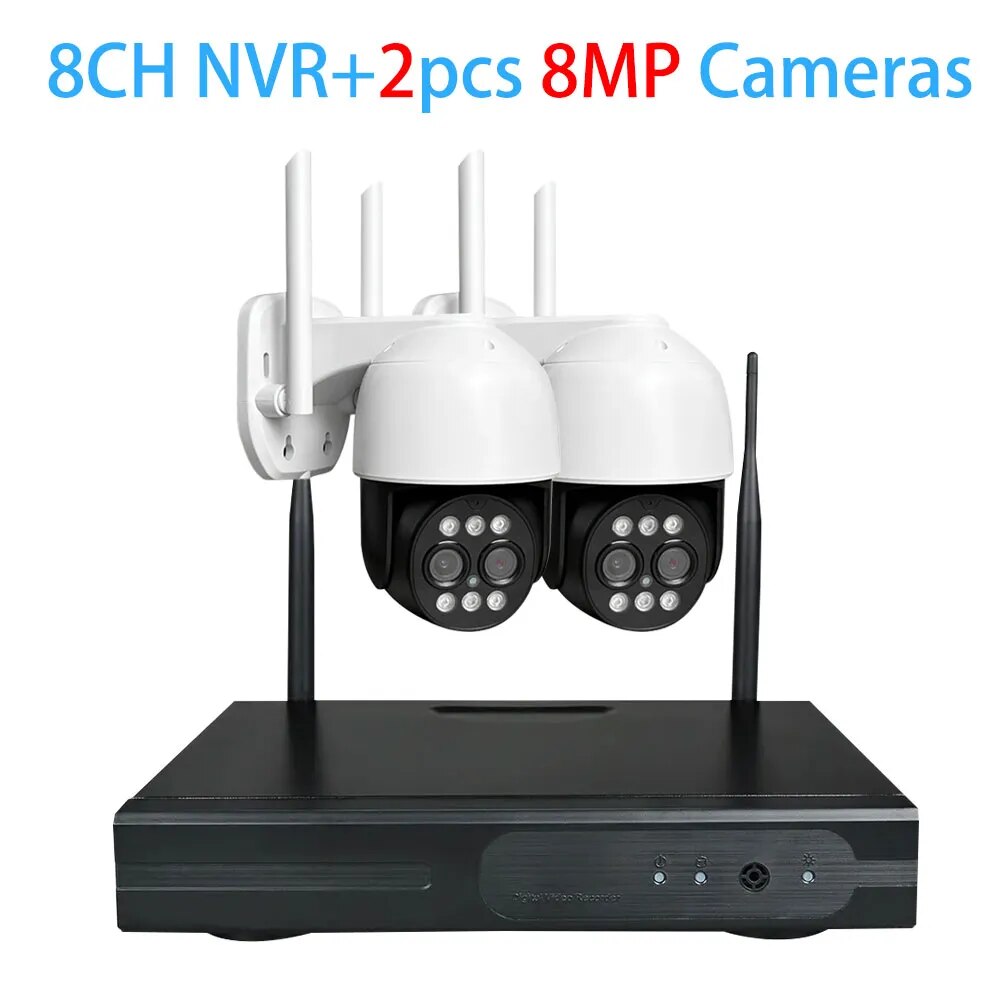 Mvpsecam 8CH NVR 8MP Wireless CCTV System Waterproof Outdoor P2P WiFi IP Security Camera System Video Surveillance Kit NVR Set