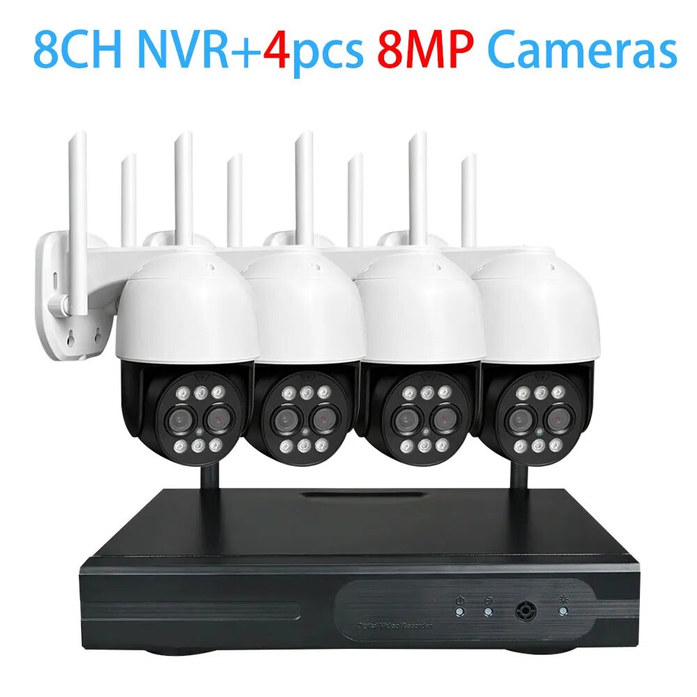 Mvpsecam 8CH NVR 8MP Wireless CCTV System Waterproof Outdoor P2P WiFi IP Security Camera System Video Surveillance Kit NVR Set